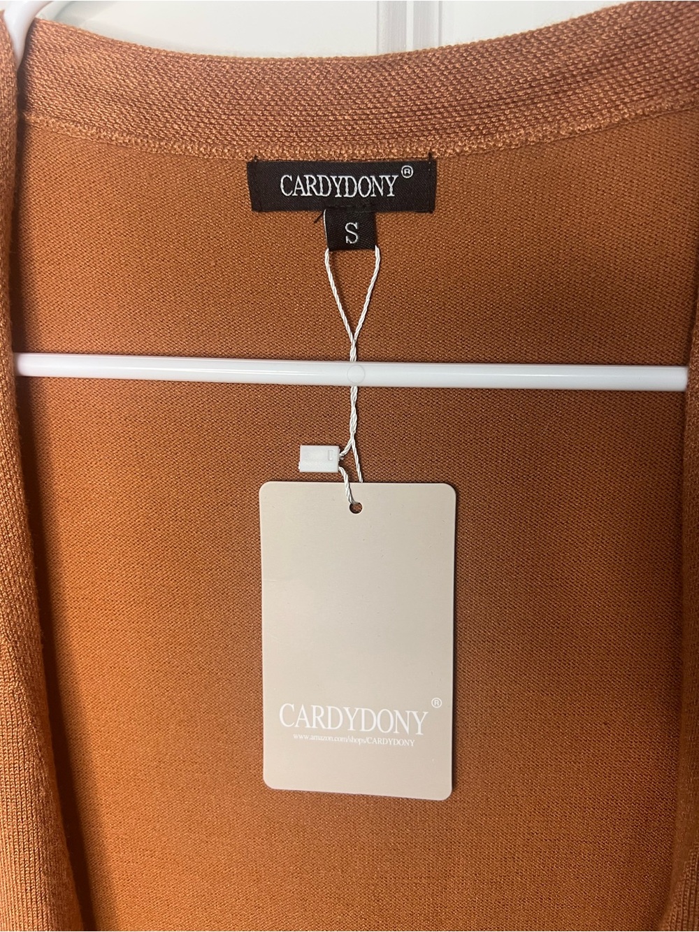 Colorblock Open Front Sweater Cardigan - Brown/Ivory/Gray - Picture 2 of 6